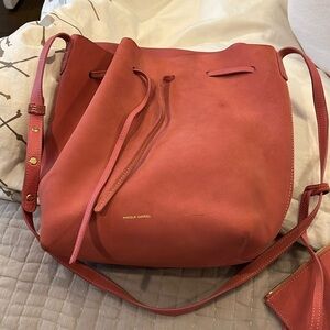 Mansur Gavriel Rose Suede Bucket Bag